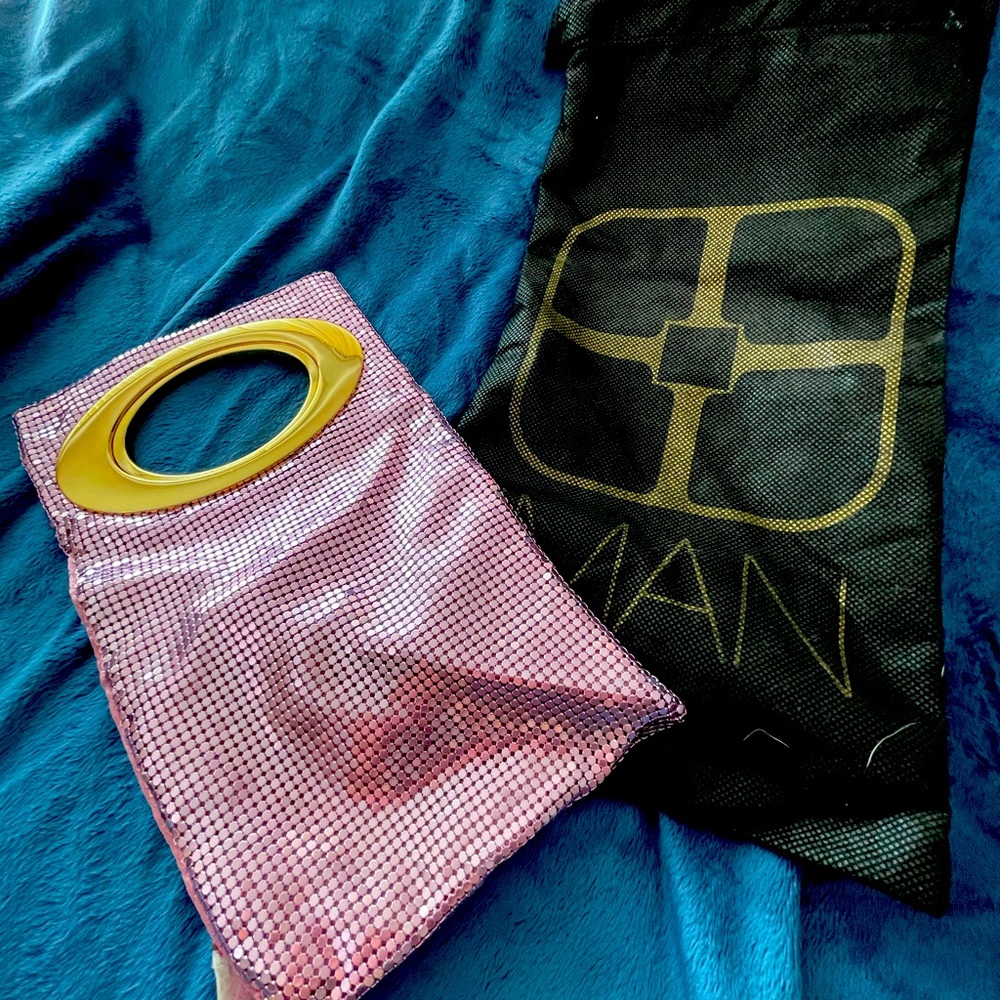 Retro Iman Dusty Rose Sequin Clutch